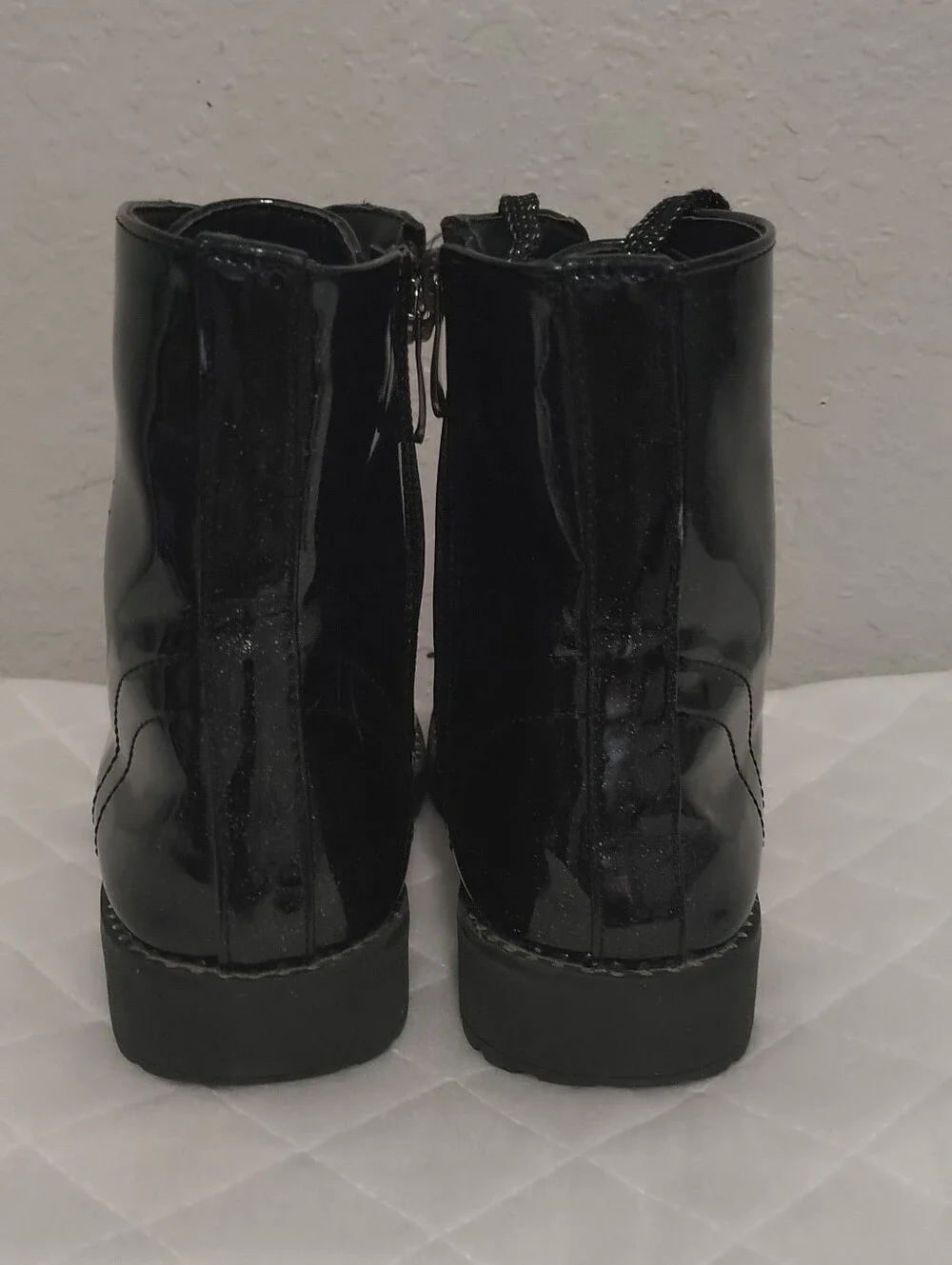 Tahari Black Patent Kids Lace-Up Boots